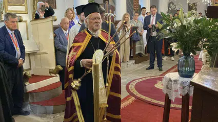 Bartholomeos, Gökçeada’daki Meryem Ana ayinini yönetti