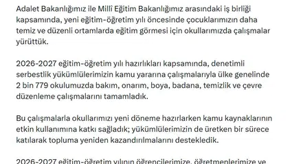 Okullarda yeni dönem hazırlığı: Denetimli serbestlikten dev destek