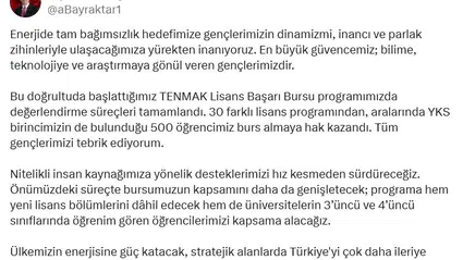 TENMAK'ın burs programında kazananlar belli oldu: YKS birincisi de listede