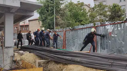 İstanbul'da inşaat faciası: Bir işçi demirlerin üzerine çakıldı