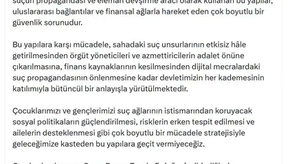 Burhanettin Duran'dan 'yeni nesil suç' uyarısı: Dijital ağlar üzerinden tehdit büyüyor