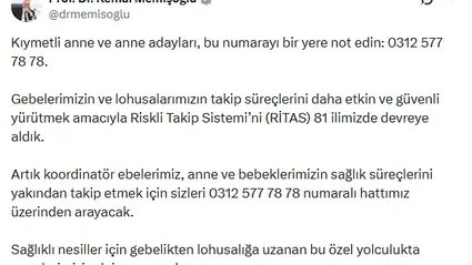 Anne ve bebek sağlığında yeni dönem: RİTAS ile 81 ilde kesintisiz takip