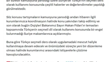 Suriye'de Türkçe eğitimi için yeşil ışık: Ankara'dan resmi açıklama geldi