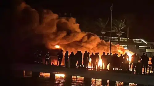 Bodrum’da marinada yangın: 7 yat battı, bir yat hasar gördü