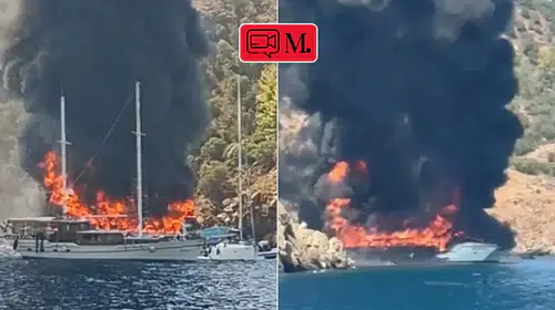 Fethiye’de gezi teknesinde yangın: 115 yolcu denize atladı
