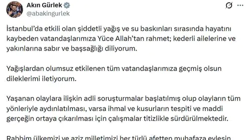 Adalet Bakanlığı'ndan İstanbul'daki sel felaketi için kritik hamle