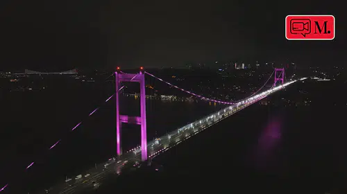Meme kanserine karşı FSM Köprüsü pembeye büründü