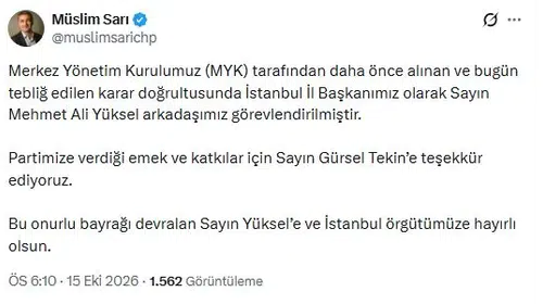 CHP İstanbul'da nöbet değişimi: Yeni il başkanı belli oldu