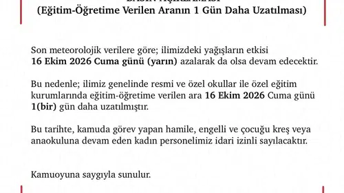 Yalova'da şiddetli yağış engeli: Okullara bir gün daha tatil kararı