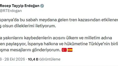 Erdoğan'dan İspanya'daki tren faciası için taziye mesajı