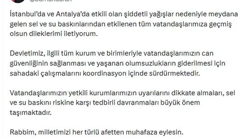 Sel felaketine karşı devletten koordineli müdahale mesajı