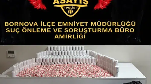 Bornova'da zehir tacirlerine operasyon: On binlerce hap ele geçirildi
