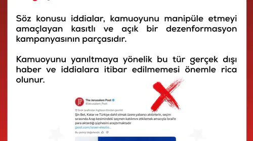 Dezenformasyonla Mücadele Merkezi'nden İsrail seçimleri iddialarına sert yanıt