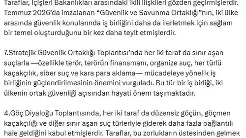 Ankara'da kritik zirve: İngiltere ile güvenlik ve göç hattı güçlendirildi