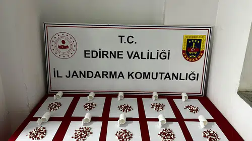 Edirne'de jandarmadan uyuşturucu operasyonu: Yüzlerce hapla yakalandı