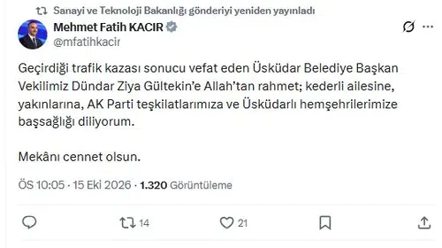 Üsküdar'ı yasa boğan kaza: Bakan Kacır'dan taziye mesajı