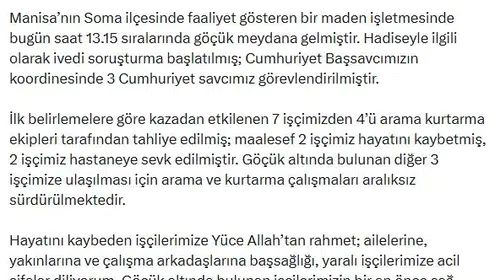 Soma'daki maden faciasında acı bilanço: 2 işçi yaşamını yitirdi