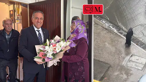 Mazgalı tıkayan yaprakları temizleyen 65 yaşındaki Remziye teyze, Vali Usta’yı gururlandırdı