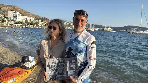 Bodrum'da 83 günlük kano yolculuğu: Emekli astsubayın rotası kıyı şeridini aydınlatıyor