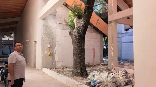 50 yıllık çınarlar yeni okulun içinde yaşayacak