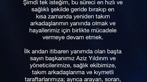 Kerem Aktürkoğlu'ndan sağlık raporu: Kafa travması sonrası kontroller temiz çıktı