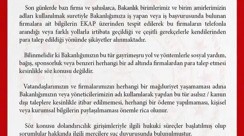 MEB’den firmalara para talebi uyarısı: Ödeme yapmayın