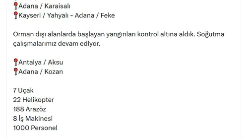 Dört bölgede alevler dindirildi: Ekiplerin mücadelesi sürüyor