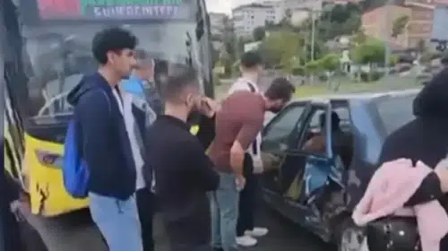 Başakşehir'de trafik kazası: İETT otobüsü ve otomobil çarpıştı