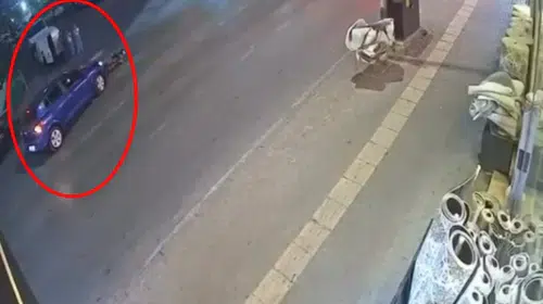Bursa'da kuryenin tehlikeli kazası saniye saniye kaydedildi