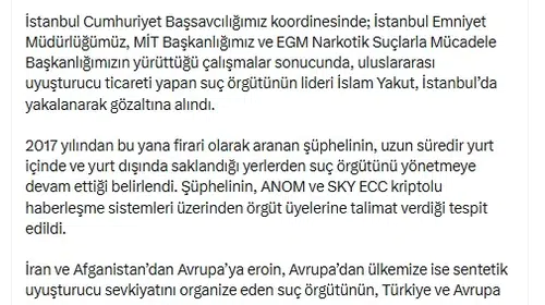 Uyuşturucu baronuna İstanbul'da operasyon: 2 tonluk sevkiyatın sorumlusu yakalandı