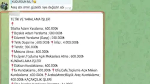 Sosyal medyada suç örgütü pazarlığı: Silahlı eylem için fiyat listesi hazırlayan 10 kişi yakalandı