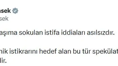 Mehmet Şimşek'ten istifa söylentilerine net yanıt: Gerçeği yansıtmıyor