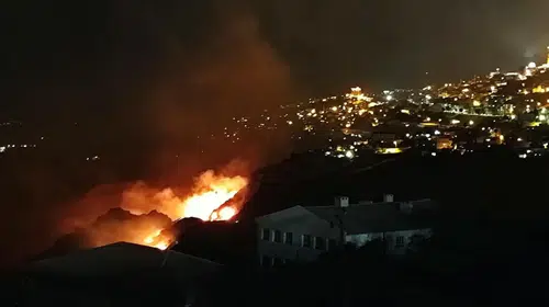 Tarihi Mardin Kalesi'nde korkutan yangın