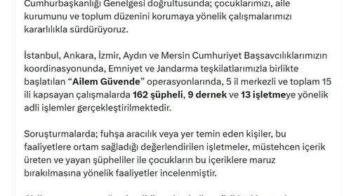 15 ilde eş zamanlı 'Ailem Güvende' baskını: Dernekler ve işletmeler mercek altında