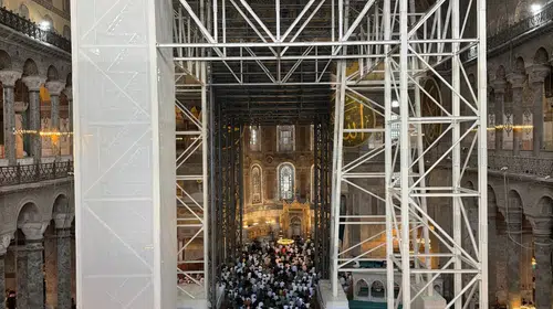 Ayasofya'da restorasyon süreci genişliyor: Doğu yarım kubbe için kritik adım
