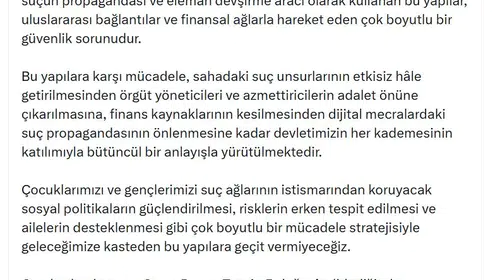 Burhanettin Duran'dan 'yeni nesil suç' uyarısı: Dijital ağlar üzerinden tehdit büyüyor