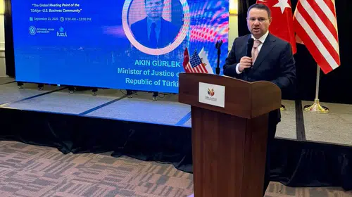 Adalet Bakanı Gürlek'ten ABD'de yatırımcılara hukuk güvencesi mesajı