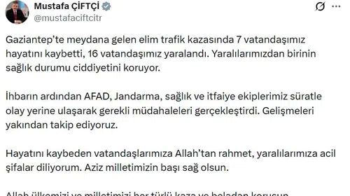 Gaziantep'ten acı haber: Otobüs ve otomobilin karıştığı kazada 7 can kaybı