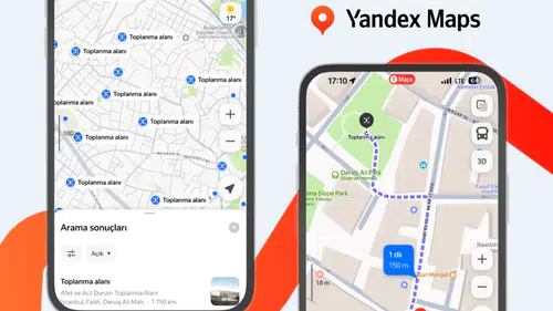 Yandex Maps'ten hayati adım: AFAD verileriyle toplanma alanları haritada