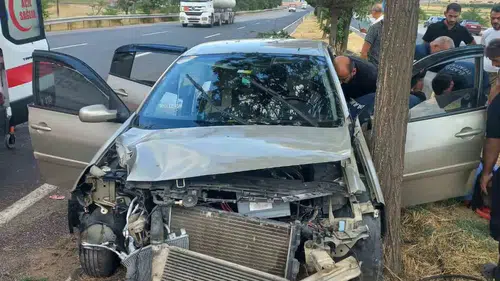 Elazığ’da otomobil ağaca çarptı: 4 yaralı