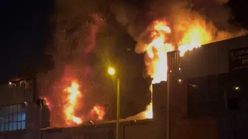 Adana'da kauçuk fabrikasında gece yarısı yangın: Çatı çöktü, kimyasallar patladı
