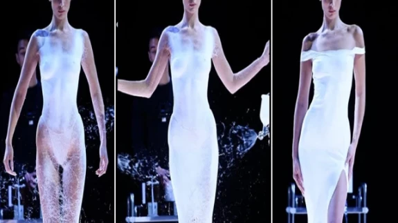 Bella Hadid’e spreyden elbise