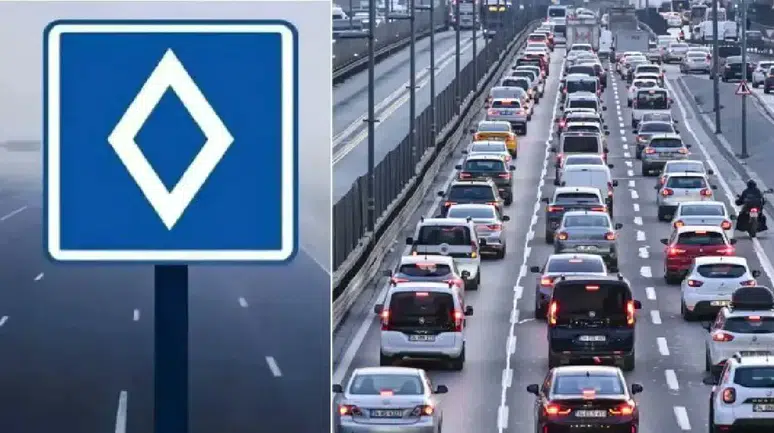 Baklava dilimli trafik levhası ne anlama geliyor?