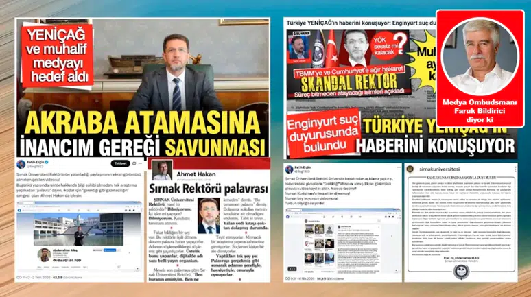 Şırnak Üniversitesi Rektörü neden kendisini ifşa etsin?