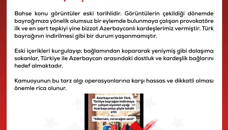 İletişim Başkanlığı'ndan Azerbaycan'daki bayrak provokasyonuna net yanıt