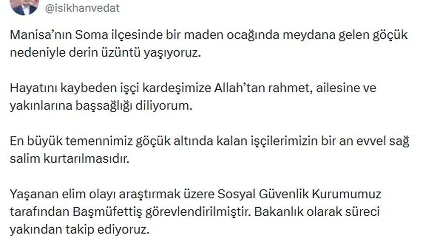 Soma'daki maden faciasında acı haber: Bakanlıktan inceleme kararı