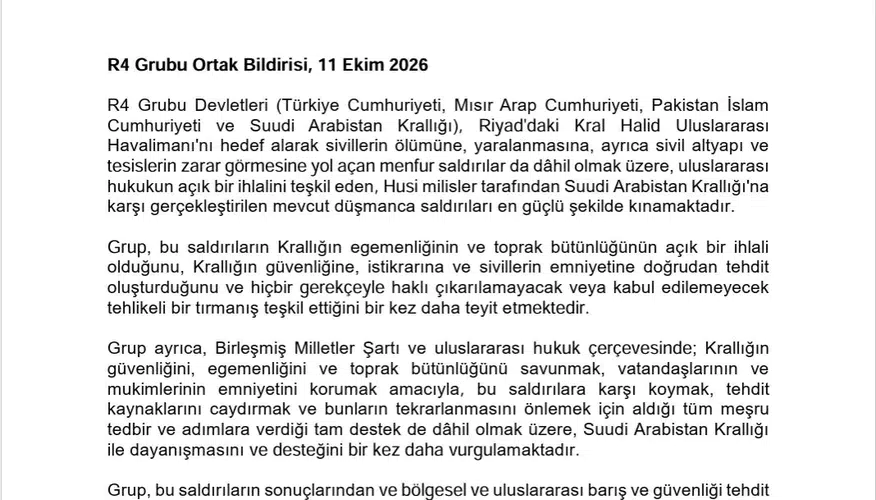 Dört ülkeden Riyad saldırısına sert tepki: Husi milislerine ortak kınama