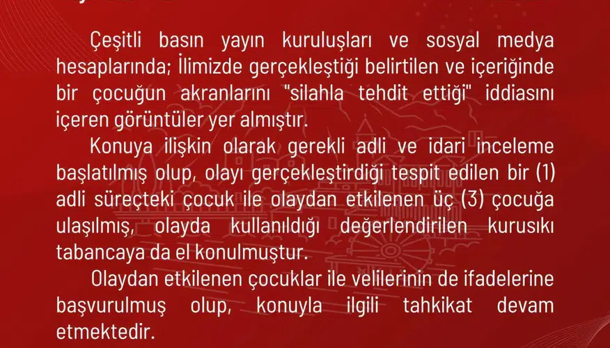 Amasya'da korkutan video: Akranlarını silahla tehdit edip sosyal medyada paylaştı