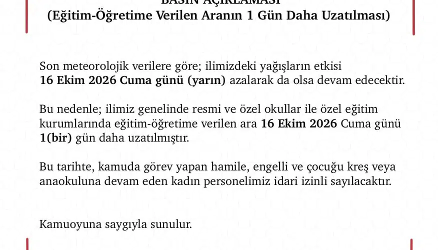 Yalova'da şiddetli yağış engeli: Okullara bir gün daha tatil kararı