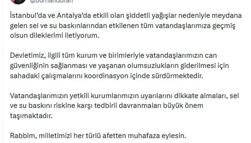 Sel felaketine karşı devletten koordineli müdahale mesajı